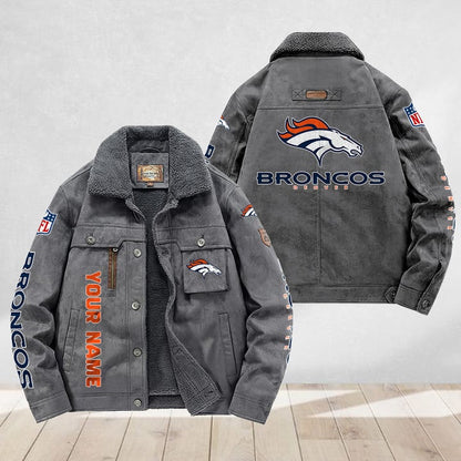 LIMITED EDITION - NEW CUSTOMIZED NFL13 DVB DENVER BRONCOS FLEECE JACKET