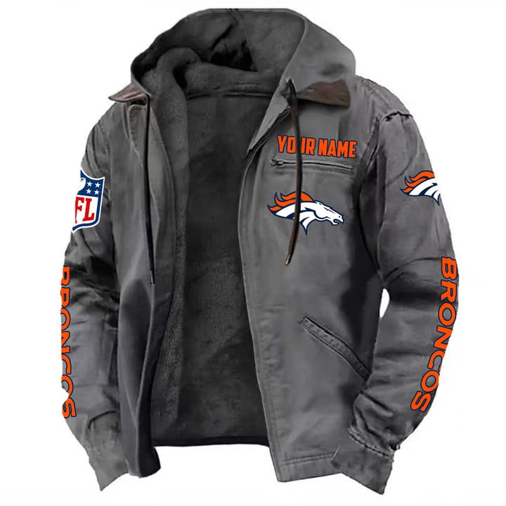 LIMITED EDITION - NEW CUSTOMIZED NFL13 DVB DENVER BRONCOS HOODED CARDIGAN JACKET