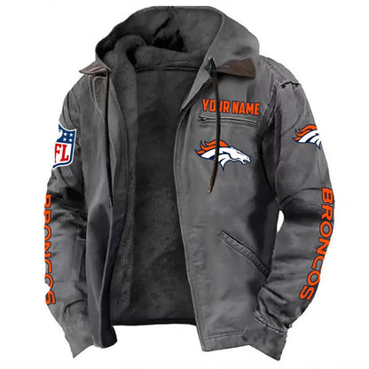 LIMITED EDITION - NEW CUSTOMIZED NFL13 DVB DENVER BRONCOS HOODED CARDIGAN JACKET