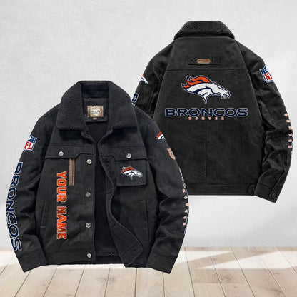 LIMITED EDITION - NEW CUSTOMIZED NFL13 DVB DENVER BRONCOS FLEECE JACKET