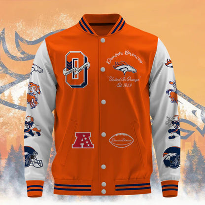 LIMITED EDITION - NEW CUSTOMIZED NFL13 DVB DENVER BRONCOS BASEBALL JACKET