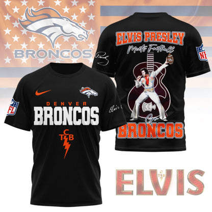 LIMITED EDITION - NEW CUSTOMIZED NFL13 DVB DENVER BRONCOS X ELVIS PRESLEY FAN 3D SHIRT