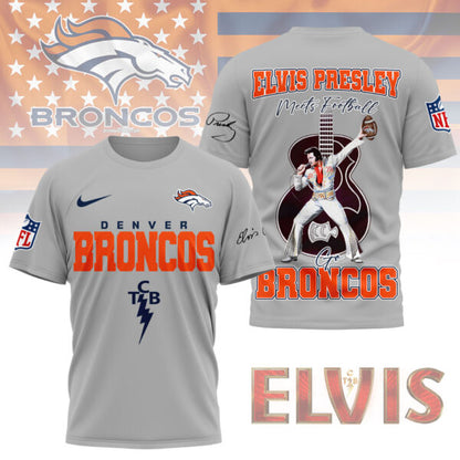 LIMITED EDITION - NEW CUSTOMIZED NFL13 DVB DENVER BRONCOS X ELVIS PRESLEY FAN 3D SHIRT