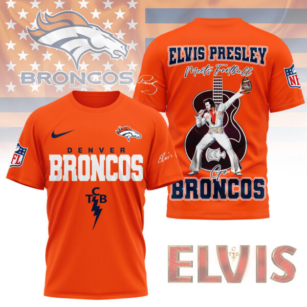LIMITED EDITION - NEW CUSTOMIZED NFL13 DVB DENVER BRONCOS X ELVIS PRESLEY FAN 3D SHIRT