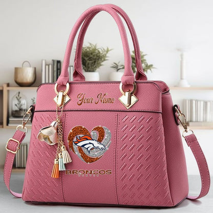 LIMITED EDITION - NEW CUSTOMIZED NFL13 DVB DENVER BRONCOS ZIP HANDBAG MULTICOLOR