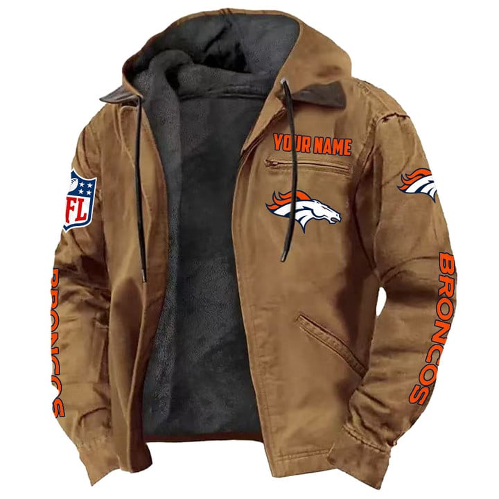 LIMITED EDITION - NEW CUSTOMIZED NFL13 DVB DENVER BRONCOS HOODED CARDIGAN JACKET