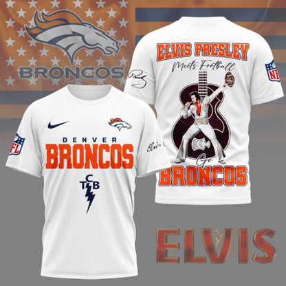 LIMITED EDITION - NEW CUSTOMIZED NFL13 DVB DENVER BRONCOS X ELVIS PRESLEY FAN 3D SHIRT