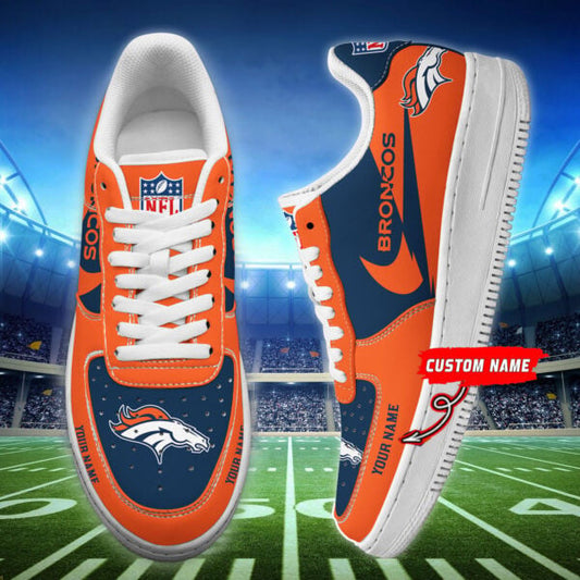 LIMITED EDITION - NEW CUSTOMIZED NFL13 DVB DENVER BRONCOS AF1 SNEAKERS