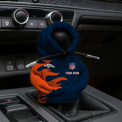 LIMITED EDITION - NEW CUSTOMIZED NFL13 DVB DENVER BRONCOS CAR HOODIE SHIFT KNOB COVER