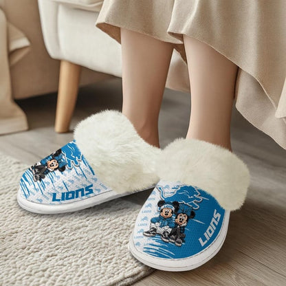 LIMITED EDITION - NEW CUSTOMIZED NFL04 DTL DETROIT LIONS COTTON SLIPPERS