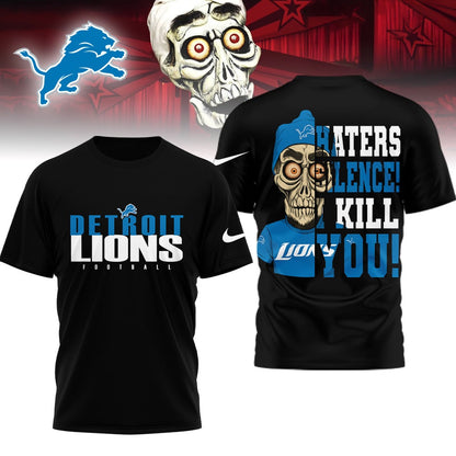 LIMITED EDITION - NEW CUSTOMIZED NFL04 DTL DETROIT LIONS HATERS SILENCE I KILL YOU SHIRT