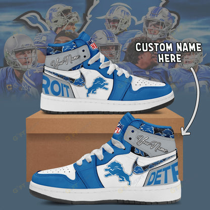 LIMITED EDITION - NEW CUSTOMIZED NFL04 DTL DETROIT LIONS AIR JORDAN 1