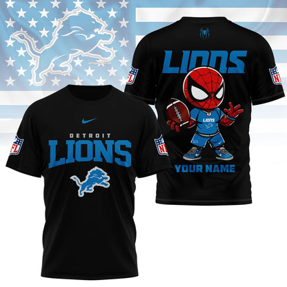 LIMITED EDITION - NEW CUSTOMIZED NFL04 DTL DETROIT LIONS SPIDER HERO 3D SHIRT