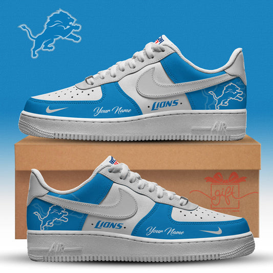 LIMITED EDITION - NEW CUSTOMIZED NFL04 DTL DETROIT LIONS AF1 SNEAKERS