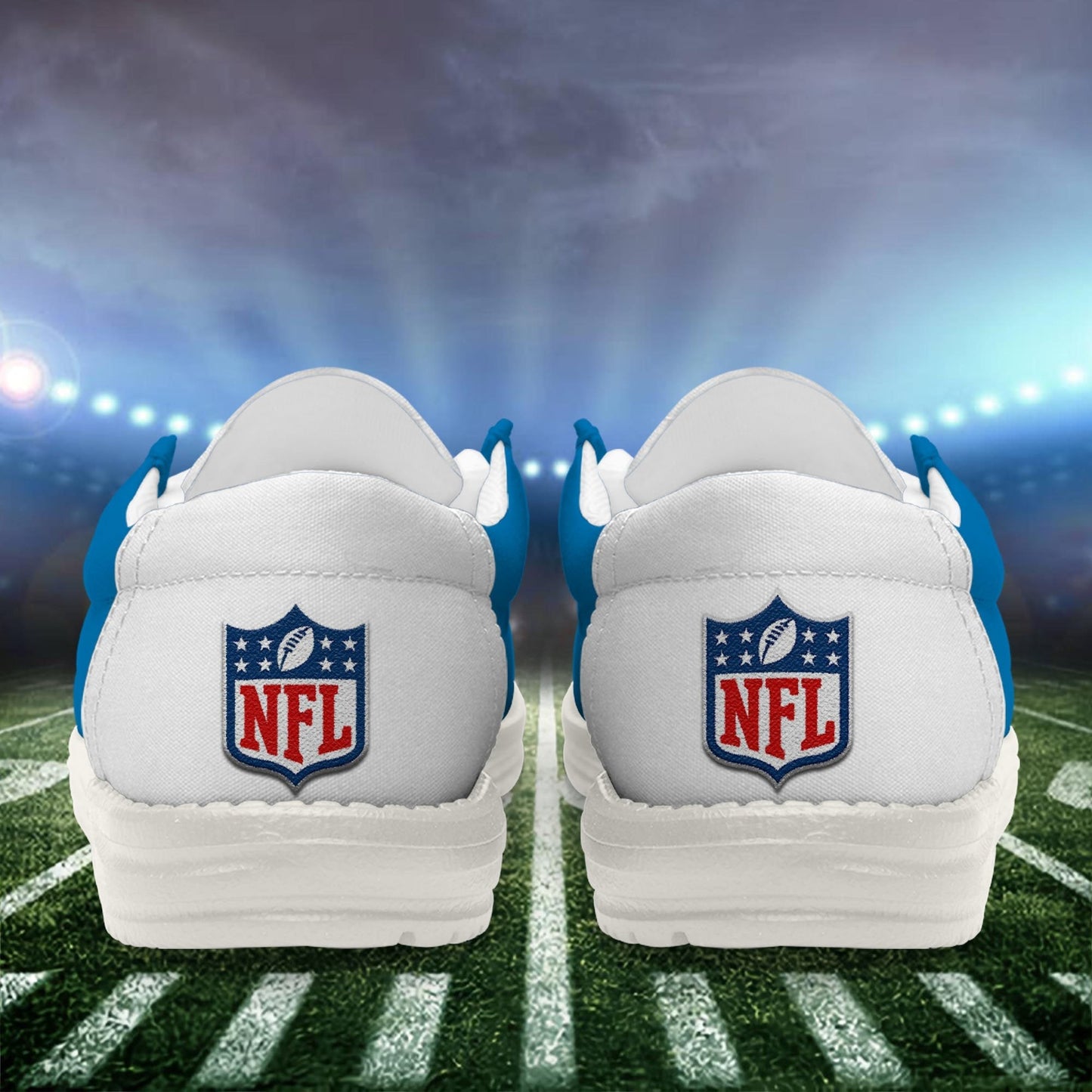 LIMITED EDITION - NEW CUSTOMIZED NFL04 DTL DETROIT LIONS LOAFER SHOES