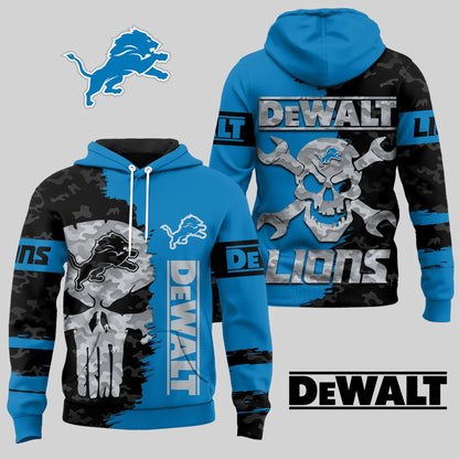 LIMITED EDITION - NEW CUSTOMIZED NFL04 DTL DETROIT LIONS DEWALT UNISEX T-SHIRT, POLO, HOODIE & JACKETS