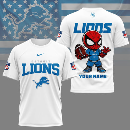LIMITED EDITION - NEW CUSTOMIZED NFL04 DTL DETROIT LIONS SPIDER HERO 3D SHIRT