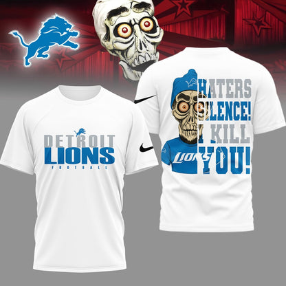LIMITED EDITION - NEW CUSTOMIZED NFL04 DTL DETROIT LIONS HATERS SILENCE I KILL YOU SHIRT