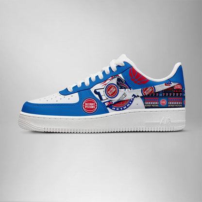 LIMITED EDITION - NEW CUSTOMIZED NBA14 DT PISTONS AF1 SHOES