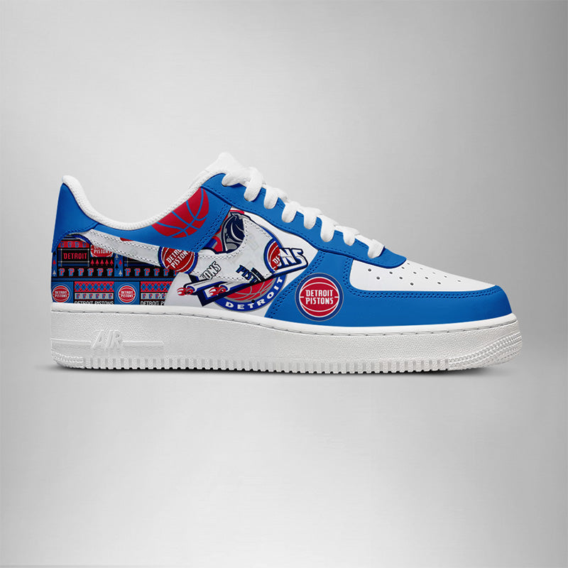 LIMITED EDITION - NEW CUSTOMIZED NBA14 DT PISTONS AF1 SHOES