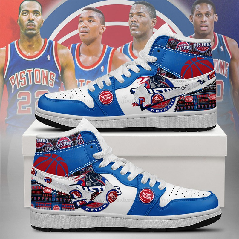 LIMITED EDITION - NEW CUSTOMIZED NBA14 DT PISTONS AIR JORDAN SNEAKERS