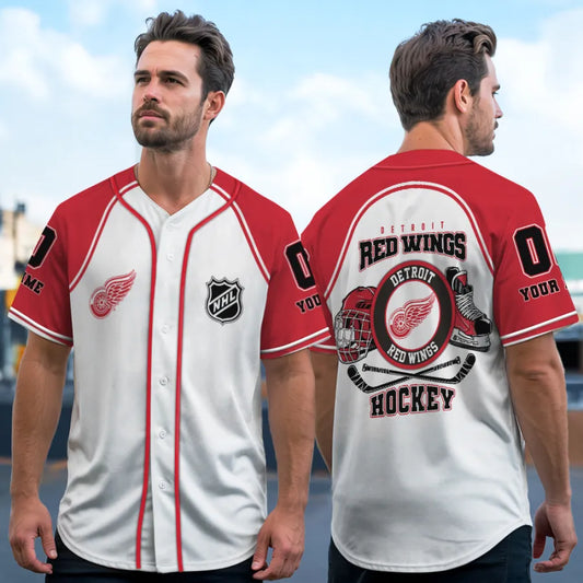 LIMITED EDITION - NEW CUSTOMIZED NHL22 DR WINGS BASEBALL JERSEY