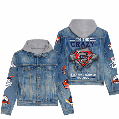 LIMITED EDITION - NEW CUSTOMIZED MLB16 DTS DETROIT TIGERS HOODED DENIM JACKET