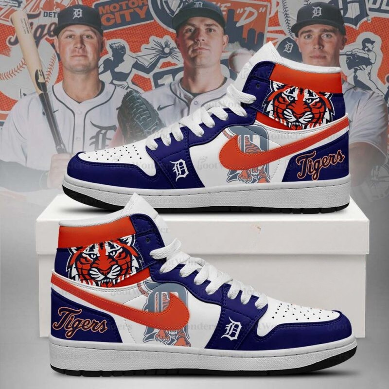 LIMITED EDITION - NEW CUSTOMIZED MLB16 DT TIGERS AIR JORDAN SNEAKERS