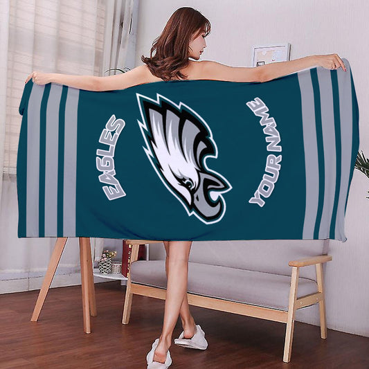 LIMITED EDITION - NEW CUSTOMIZED NFL02 PPE PHILADELPHIA EAGLES BEACH & BATH TOWEL