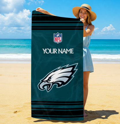 LIMITED EDITION - NEW CUSTOMIZED NFL02 PPE PHILADELPHIA EAGLES BEACH & BATH TOWEL (KIDS & ADULTS)