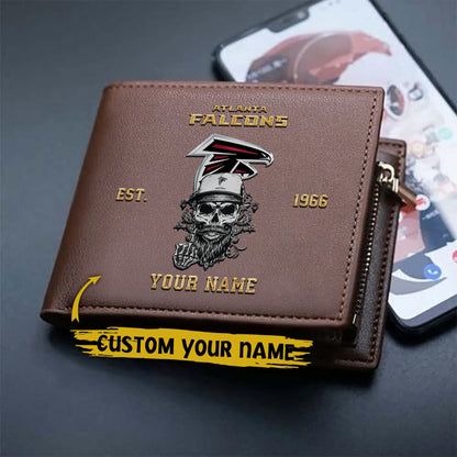 LIMITED EDITION - NEW CUSTOMIZED NFL18 ATF ATLANTA FALCONS LEATHER WALLET