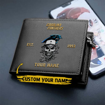 LIMITED EDITION - NEW CUSTOMIZED NFL23 CLP CAROLINA PANTHERS LEATHER WALLET