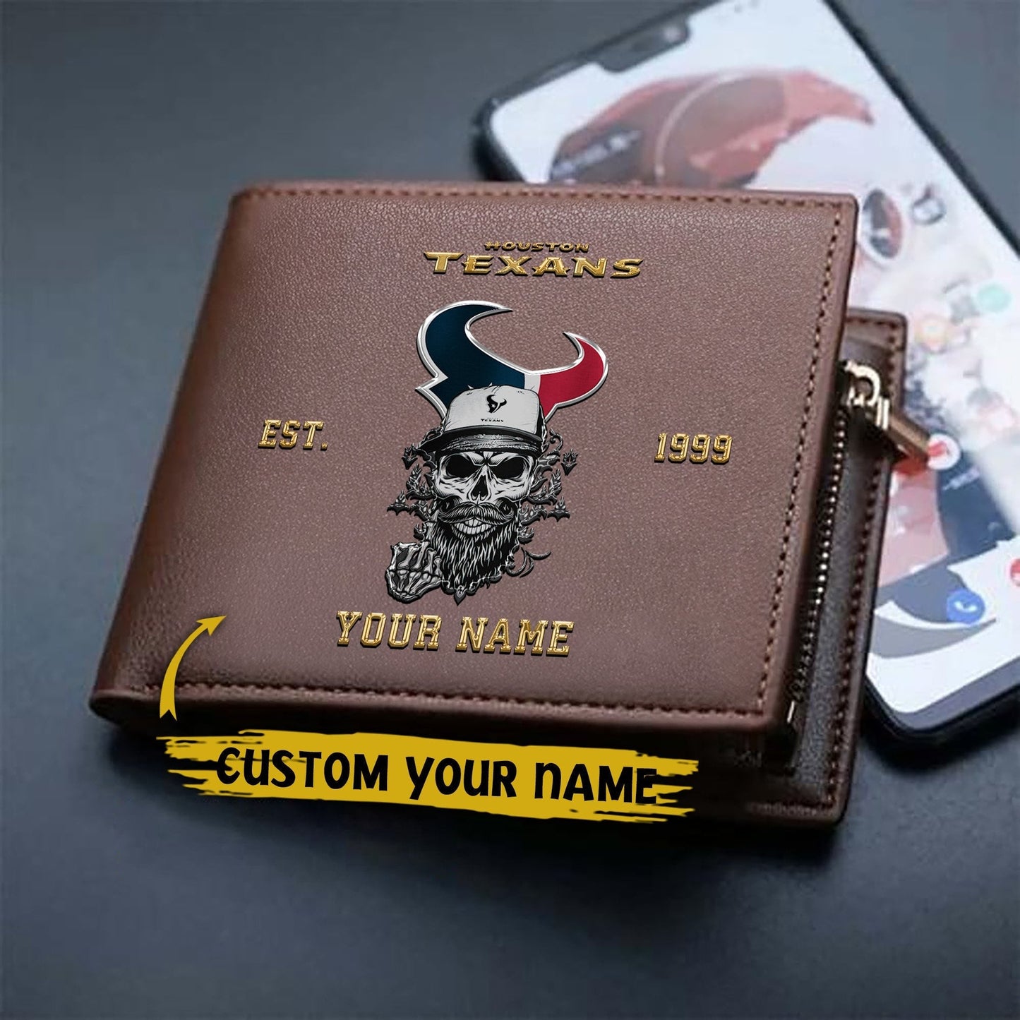 LIMITED EDITION - NEW CUSTOMIZED NFL15 HTT HOUSTON TEXANS LEATHER WALLET