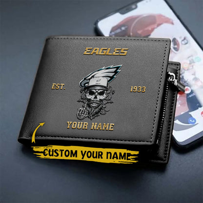 LIMITED EDITION - NEW CUSTOMIZED NFL02 PPE PHILADELPHIA EAGLES LEATHER WALLET