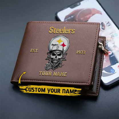 LIMITED EDITION - NEW CUSTOMIZED NFL14 PSB PITTSBURGH STEELERS LEATHER WALLET
