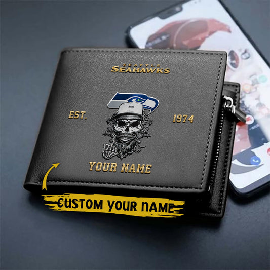 LIMITED EDITION - NEW CUSTOMIZED NFL06 SSH SEATTLE SEAHAWKS LEATHER WALLET