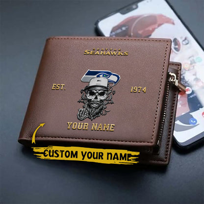 LIMITED EDITION - NEW CUSTOMIZED NFL06 SSH SEATTLE SEAHAWKS LEATHER WALLET