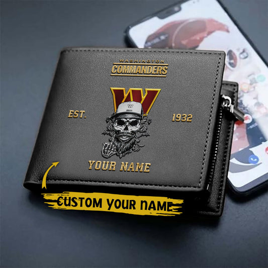 LIMITED EDITION - NEW CUSTOMIZED NFL12 WTC WASHINGTON COMMANDERS LEATHER WALLET