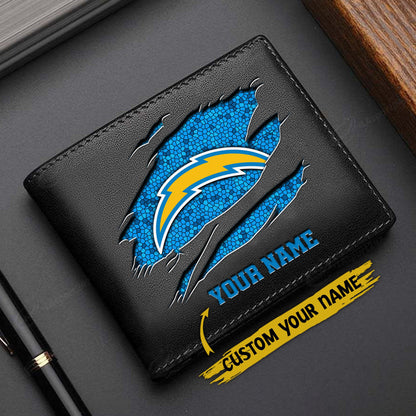 LIMITED EDITION - NEW CUSTOMIZED NFL09 LAC LOS ANGELES CHARGERS LEATHER WALLET