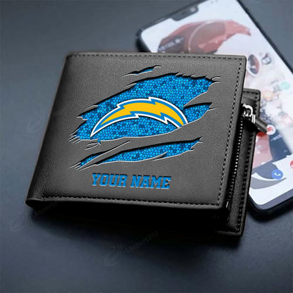 LIMITED EDITION - NEW CUSTOMIZED NFL09 LAC LOS ANGELES CHARGERS LEATHER WALLET