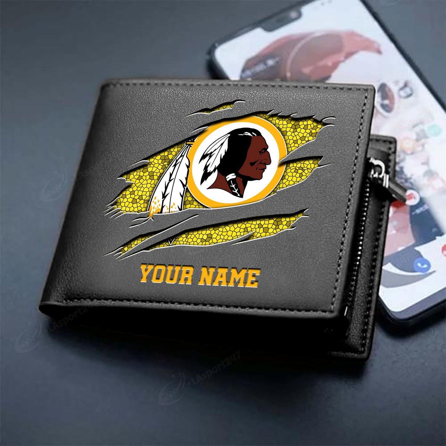 LIMITED EDITION - NEW CUSTOMIZED NFL  WASHINGTON REDSKINS LEATHER WALLET
