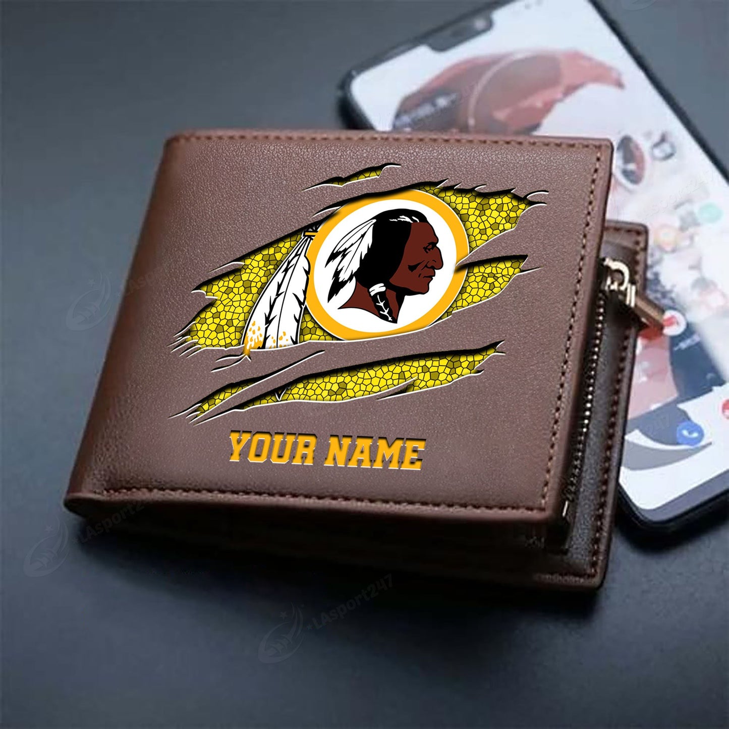 LIMITED EDITION - NEW CUSTOMIZED NFL  WASHINGTON REDSKINS LEATHER WALLET