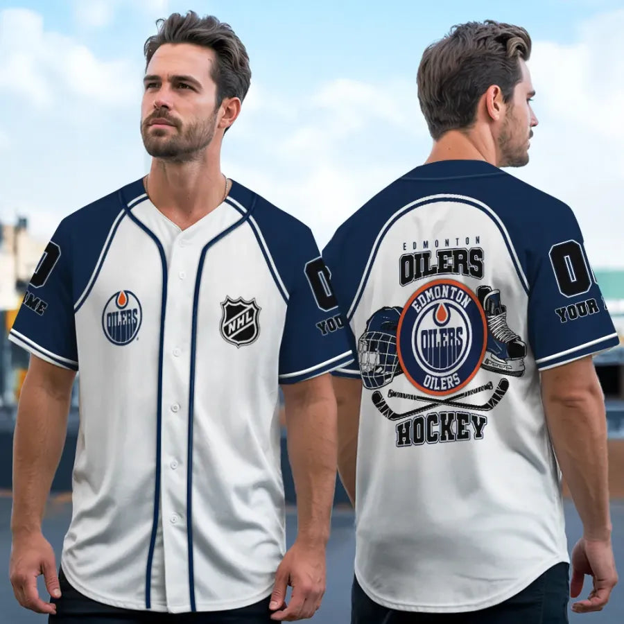LIMITED EDITION - NEW CUSTOMIZED NHL03 ED OILERS BASEBALL JERSEY