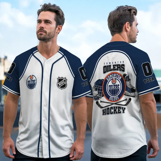 LIMITED EDITION - NEW CUSTOMIZED NHL03 ED OILERS BASEBALL JERSEY