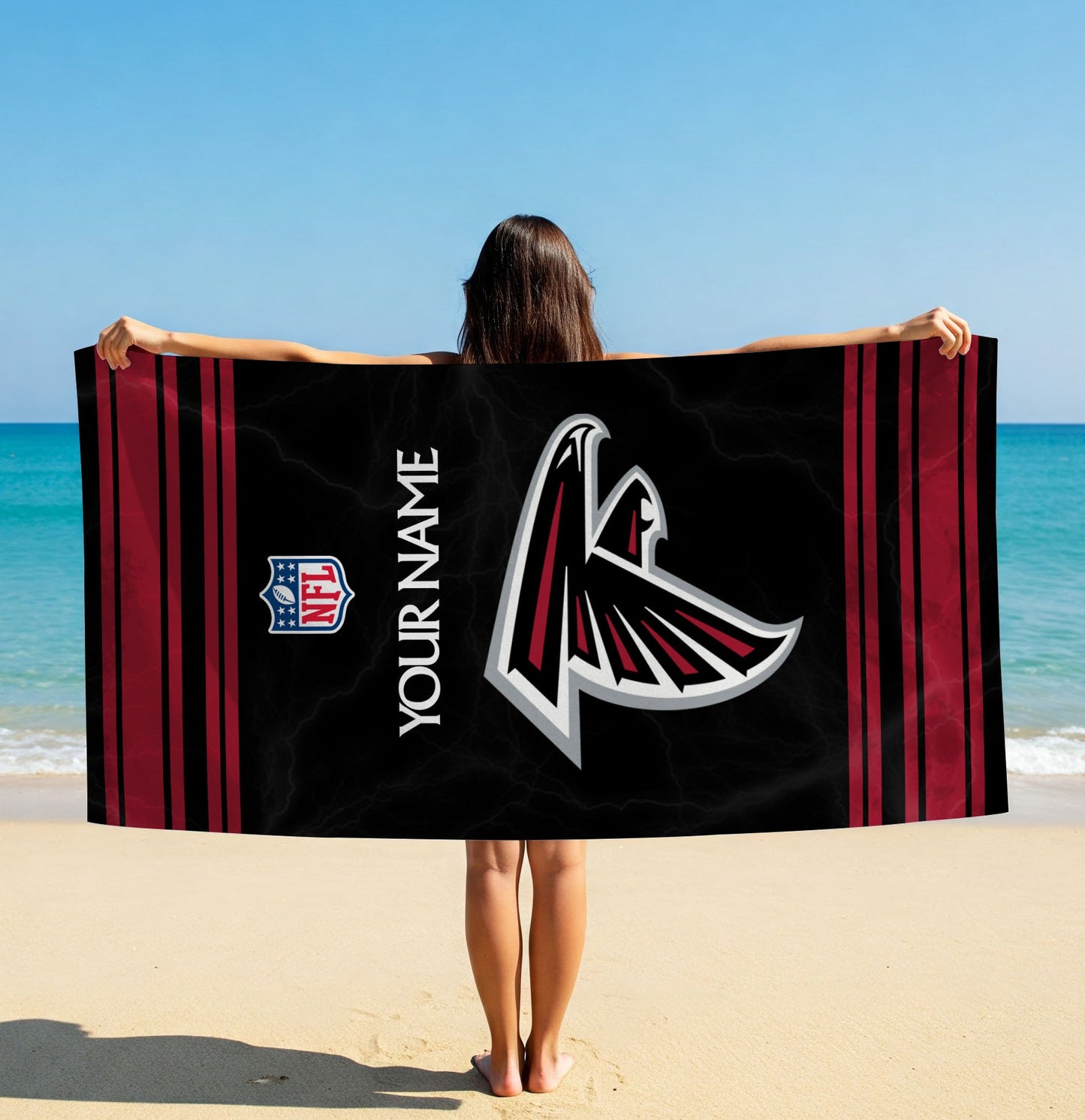 LIMITED EDITION - NEW CUSTOMIZED NFL18 ATF ATLANTA FALCONS BEACH & BATH TOWEL (KIDS & ADULTS)