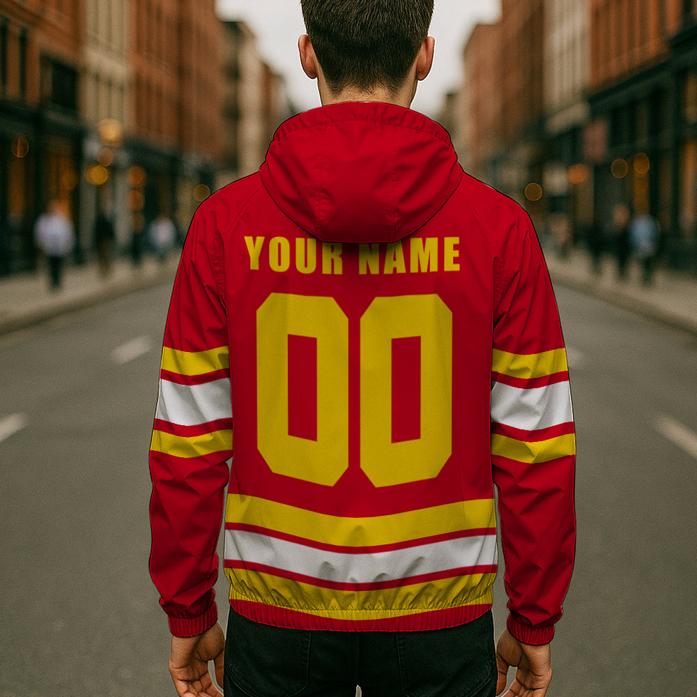LIMITED EDITION - NEW CUSTOMIZED NHL17 CGF CALGARY FLAMES WINDBREAKER JACKET