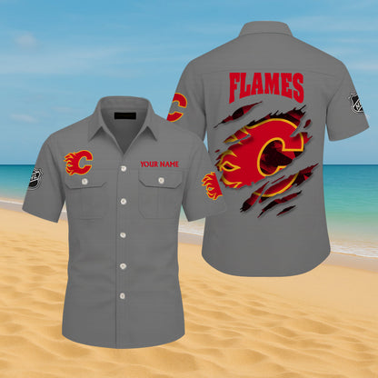 LIMITED EDITION - NEW CUSTOMIZED NHL17 CGF CALGARY FLAMES CARGO SHIRT