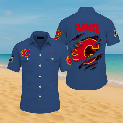 LIMITED EDITION - NEW CUSTOMIZED NHL17 CGF CALGARY FLAMES CARGO SHIRT