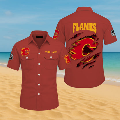 LIMITED EDITION - NEW CUSTOMIZED NHL17 CGF CALGARY FLAMES CARGO SHIRT