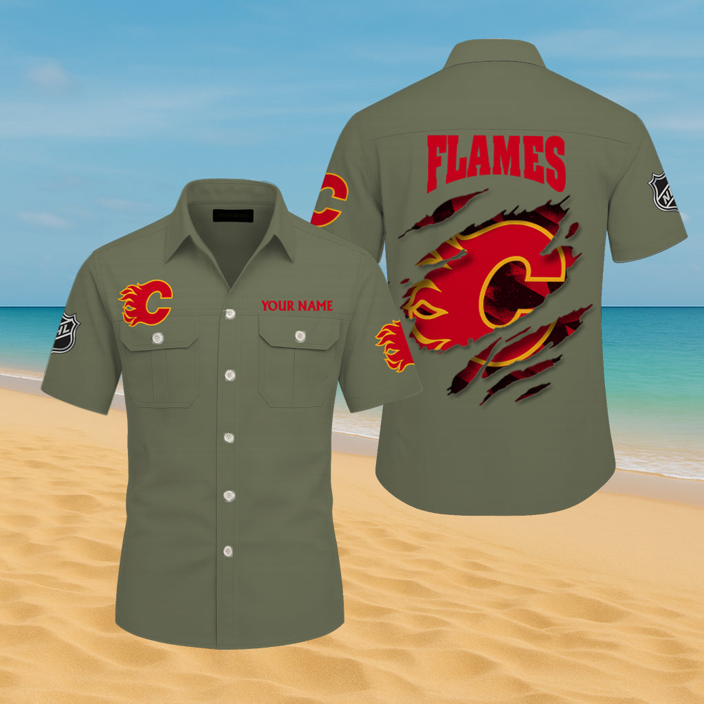 LIMITED EDITION - NEW CUSTOMIZED NHL17 CGF CALGARY FLAMES CARGO SHIRT